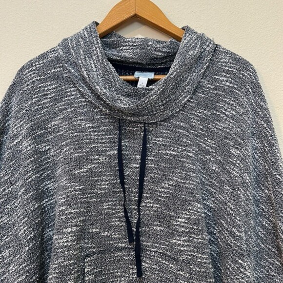 Sunday Pullover Knit Cowl Neck Poncho Oversized Small Swim Cover Up Beachy - Picture 3 of 11